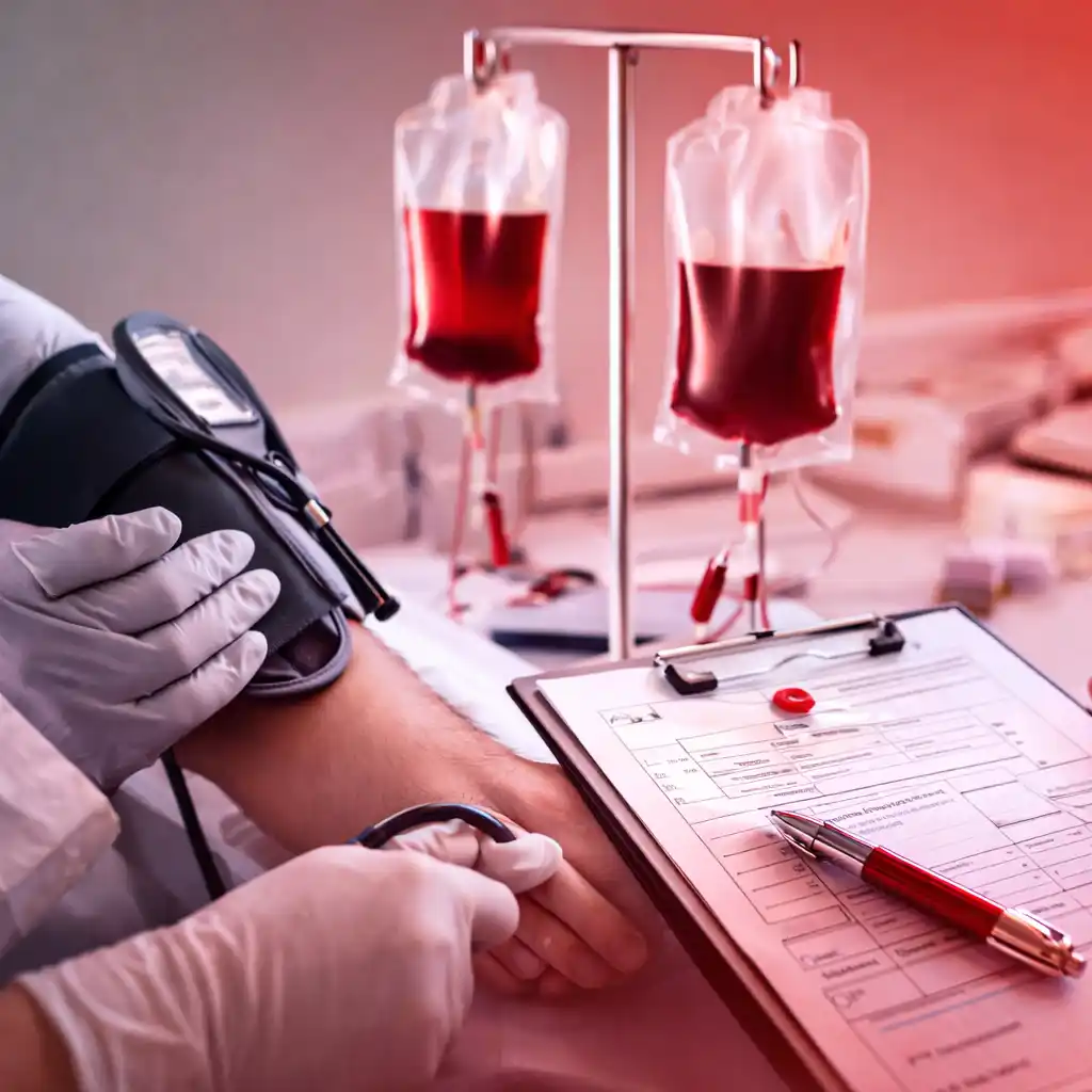 Blood donor eligibility screening and medical assessment before donation